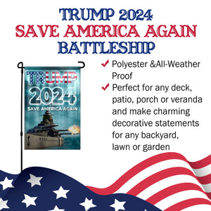 Trump 2024 Save America Again Battle Ship Yard Flag