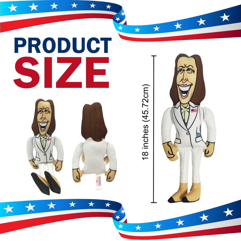 Extra Large Kamala Harris Tough Plush Dog Chew Toy with Squeaker - Official Republican Dogs