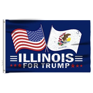 Trump 2024 Make Votes Count Again & Illinois For Trump 3 x 5 Flag Bundle