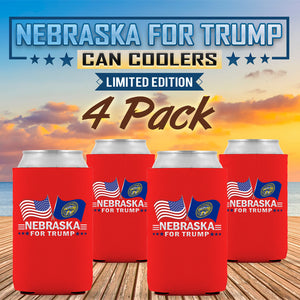 Nebraska For Trump Limited Edition Can Cooler  4 Pack