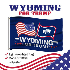Trump 2024 Make Votes Count Again & Wyoming For Trump 3 x 5 Flag Bundle