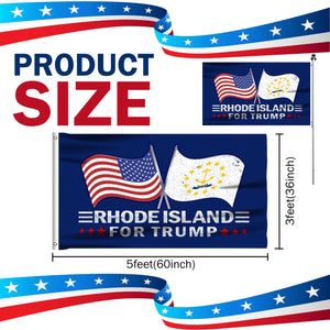 Rhode Island For Trump 3 x 5 Flag - Limited Edition Dual Flags