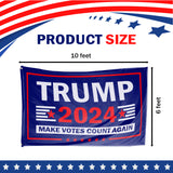 Trump 2024 Make Votes Count Again 6x10 Extra Large Flag