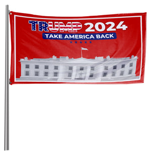 Trump 2024 Take America Back White House 3x5 Flag