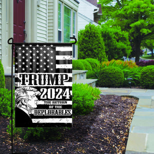 Trump 2024 The Return of The Deplorables Black Yard Flag