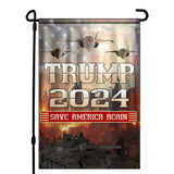 Trump 2024 Save America Again Fighter Jet Yard Flag