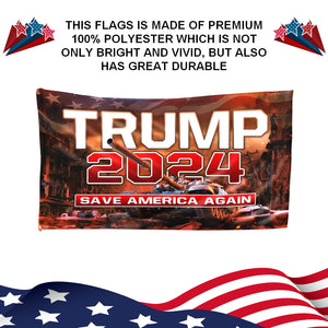 Trump 2024 Save America Again Tank 3x5 Flag