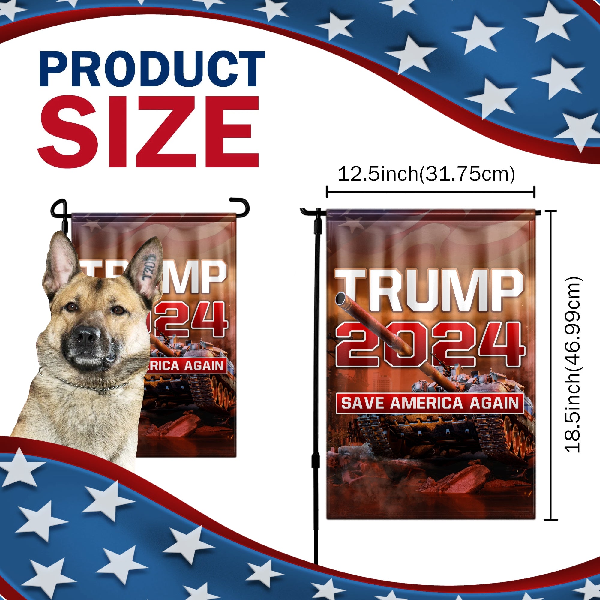 Trump 2024 Save America Again Tank 3x5 Flag – Republican Dogs