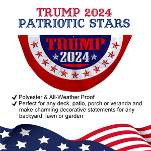 Trump 2024 Patriotic Stars Bunting Flag 3 x 6 Bunting Flag