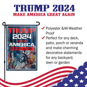 Trump 2024 Make America Great Again Statue of Liberty Yard Flag