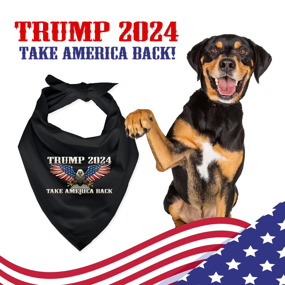 Trump 2024 Take America Back Attack Eagle Dog Bandana
