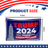 Trump 2024 Make America Great Empire State Building 3x5 Flag
