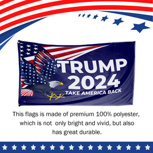 Only 200 Individually Numbered Trump 2024 Take America Back Flying Eagle 3 x 5 Flag