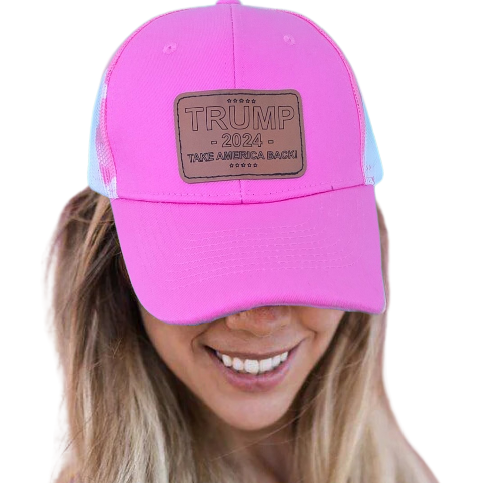 Trump 2024 Take America Back! Pink Silhouette Hat