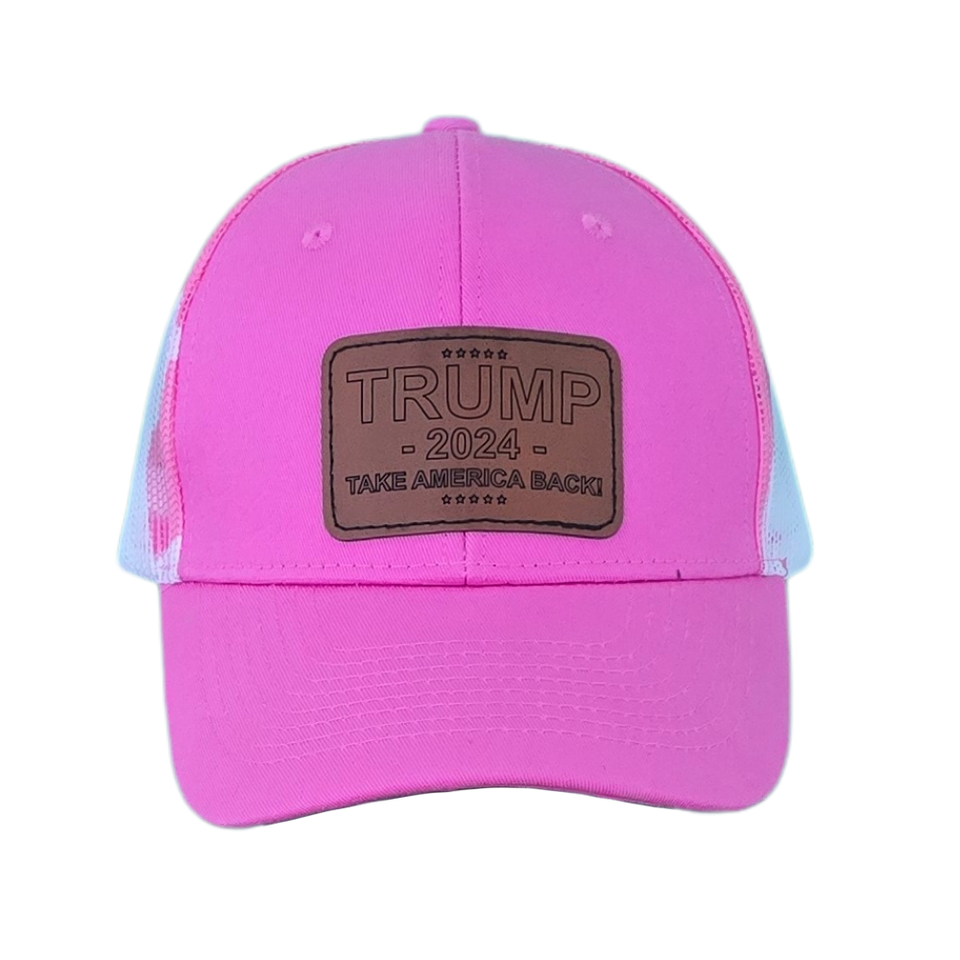 Trump 2024 Take America Back! Pink Silhouette Hat