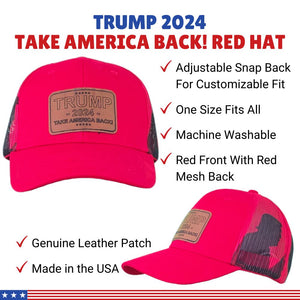 Trump 2024 Take America Back Red Silhouette Hat