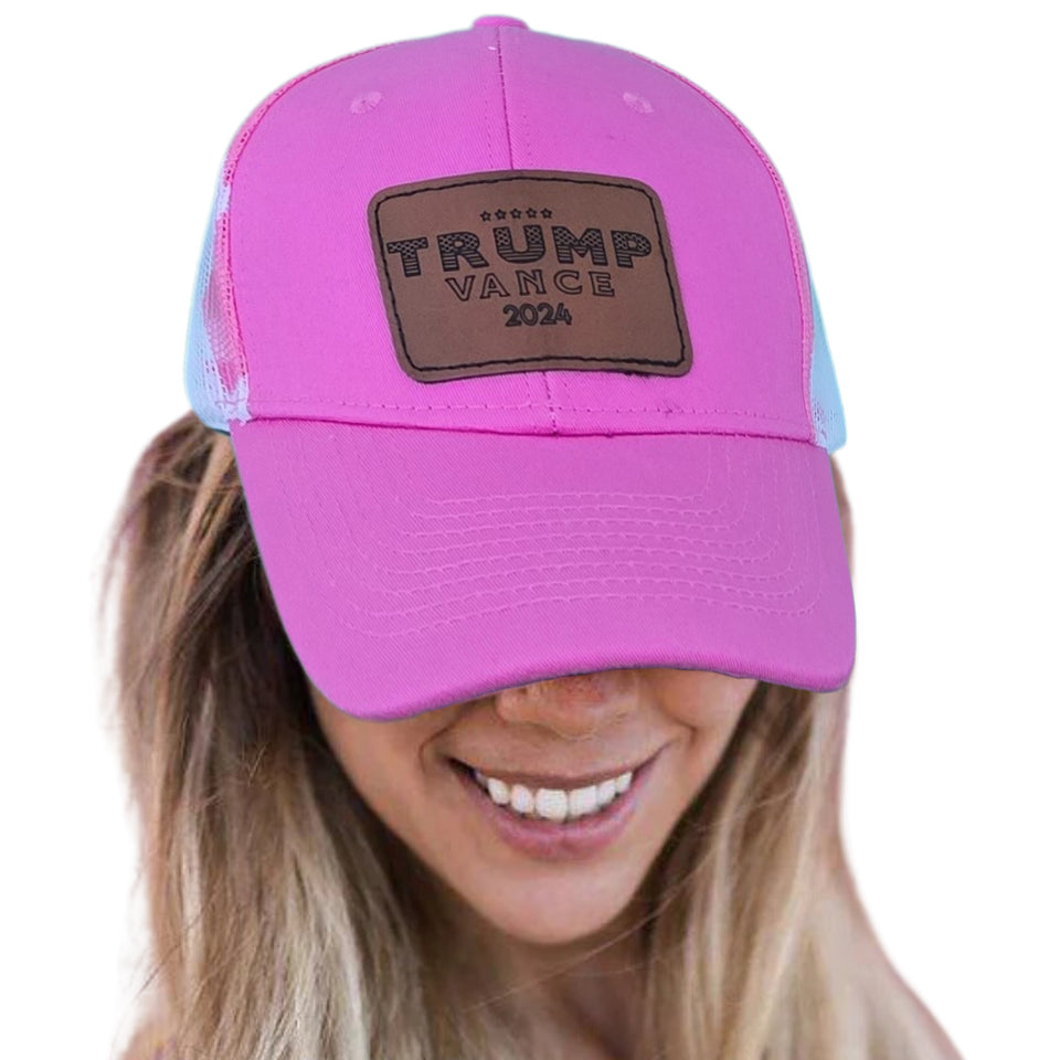 Trump Vance 2024 Silhouette Pink Hat