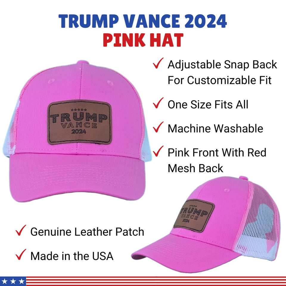 Trump Vance 2024 Silhouette Pink Hat