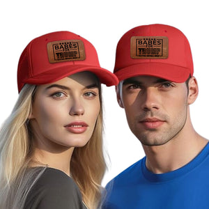 Babes For Trump, Trump 2024 Red Hat with leather patch