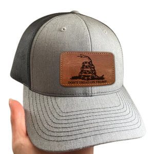 Don't Tread on Trump Gray Hat with leather patch