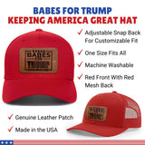 Babes For Trump, Trump 2024 Red Hat with leather patch