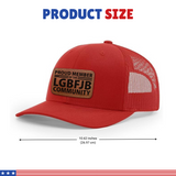 Proud Member LGBFJB Community, Red Trump 2024 Hat with Leather Patch