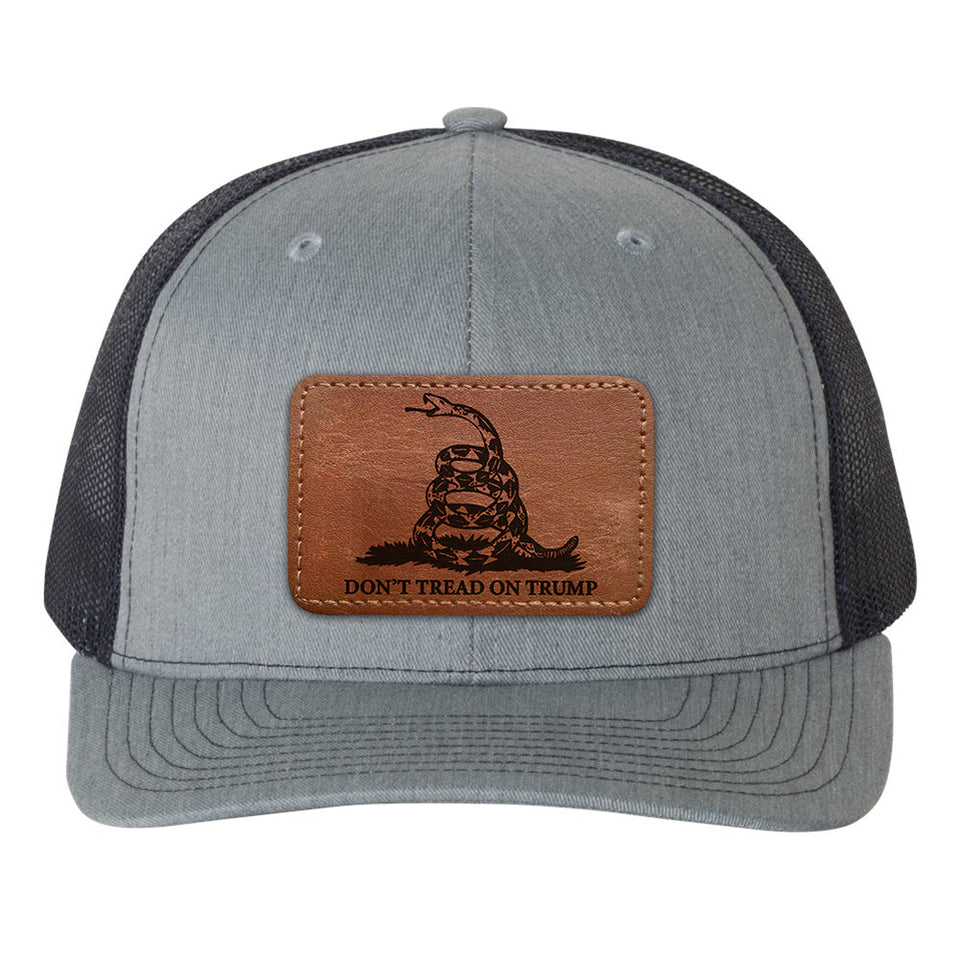 Don't Tread on Trump Gray Hat with leather patch