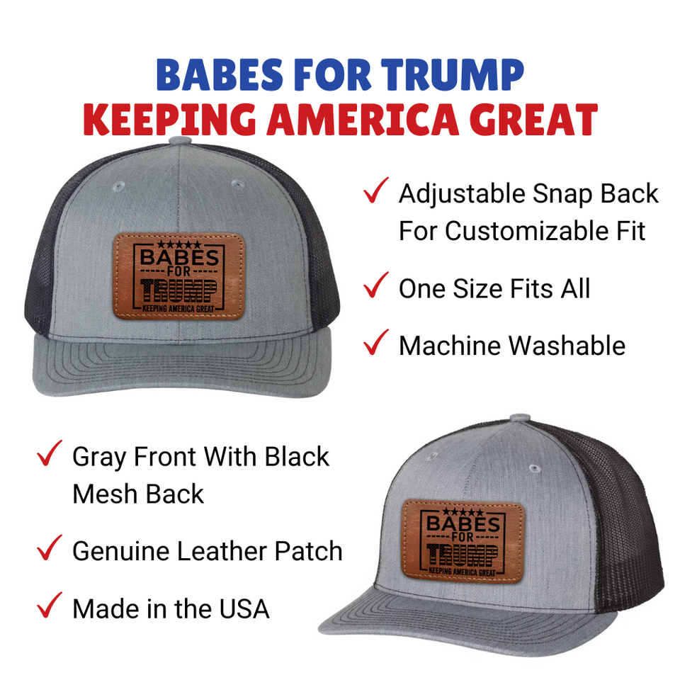 Babes for Trump 2024 Hat with leather patch