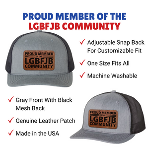 Proud Member LGBFJB Community, Trump 2024 Hat with Leather Patch