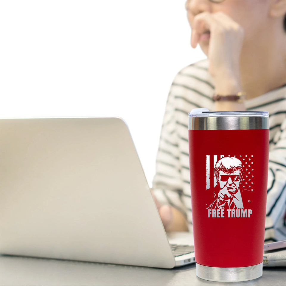 Free Trump Red 20 oz Tumbler, Republican Tumbler