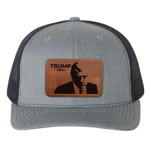 Trump 2024 Mugshot Hat with leather patch