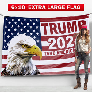 Trump 2024 Take America Back American Eagle Flag, Trump 2024 6x10 Extra Large Flag
