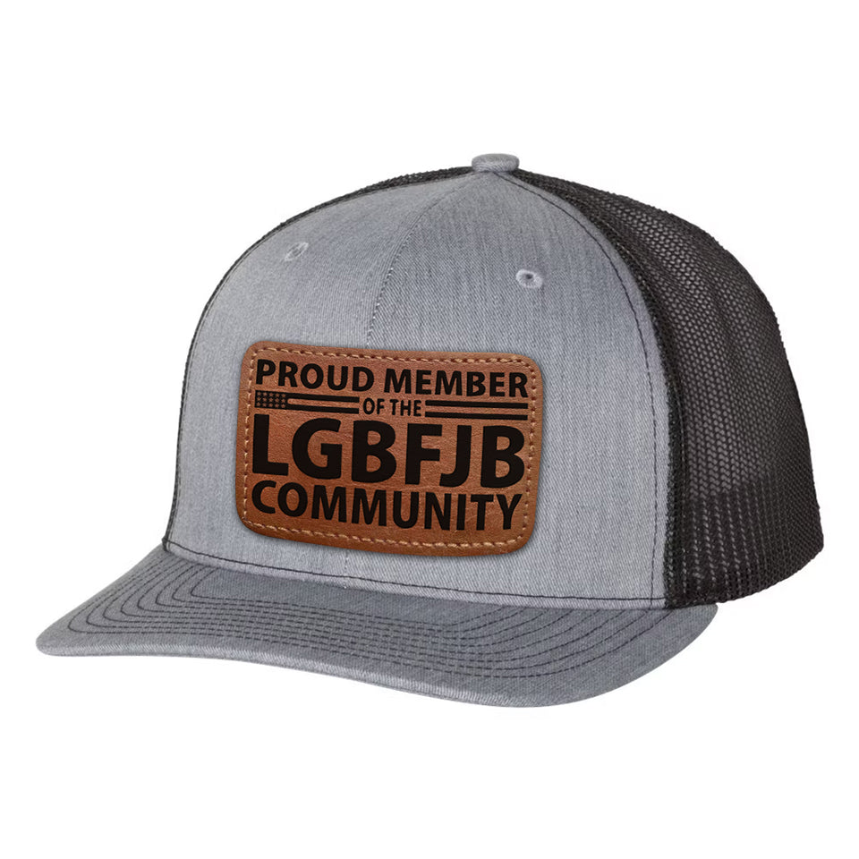 Proud Member LGBFJB Community, Trump 2024 Hat with Leather Patch