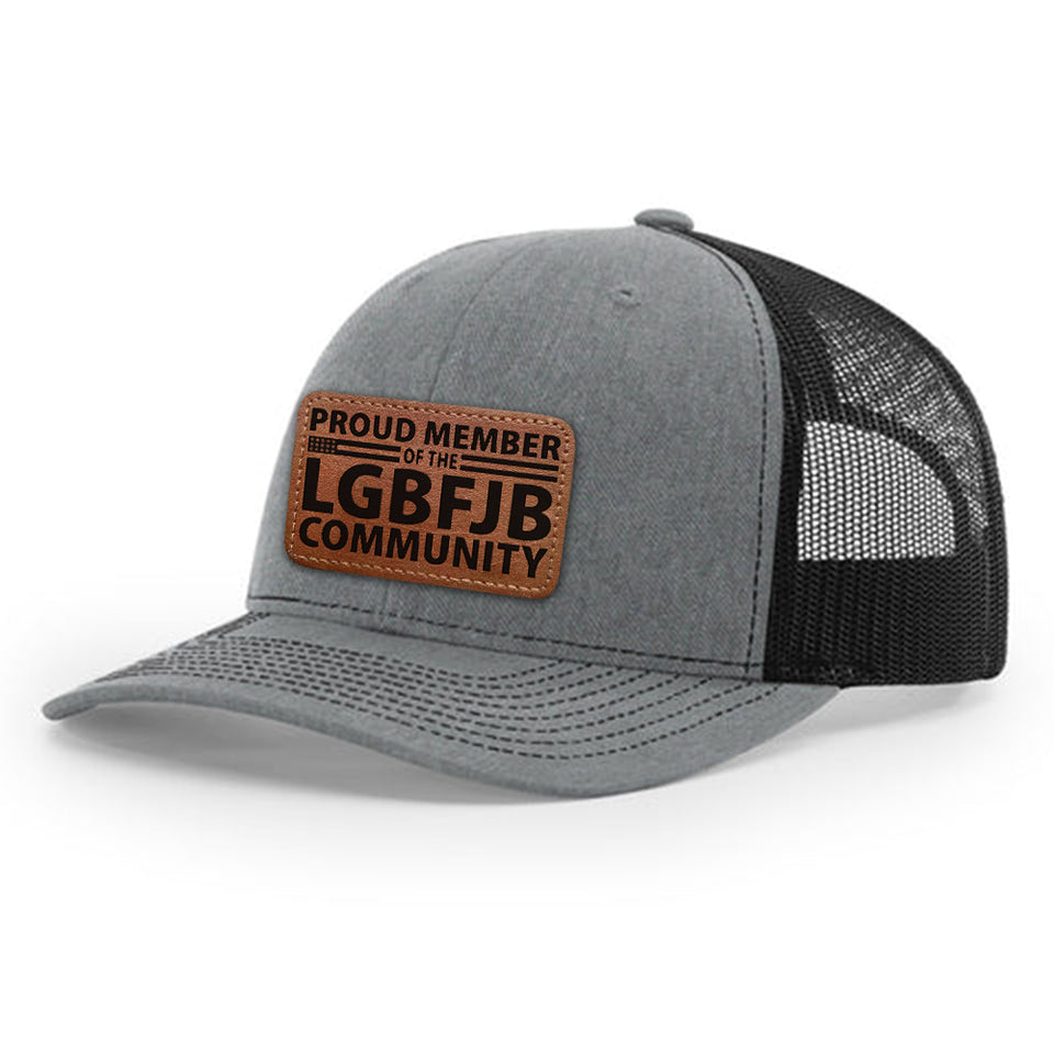 Proud Member LGBFJB Community, Trump 2024 Hat with Leather Patch