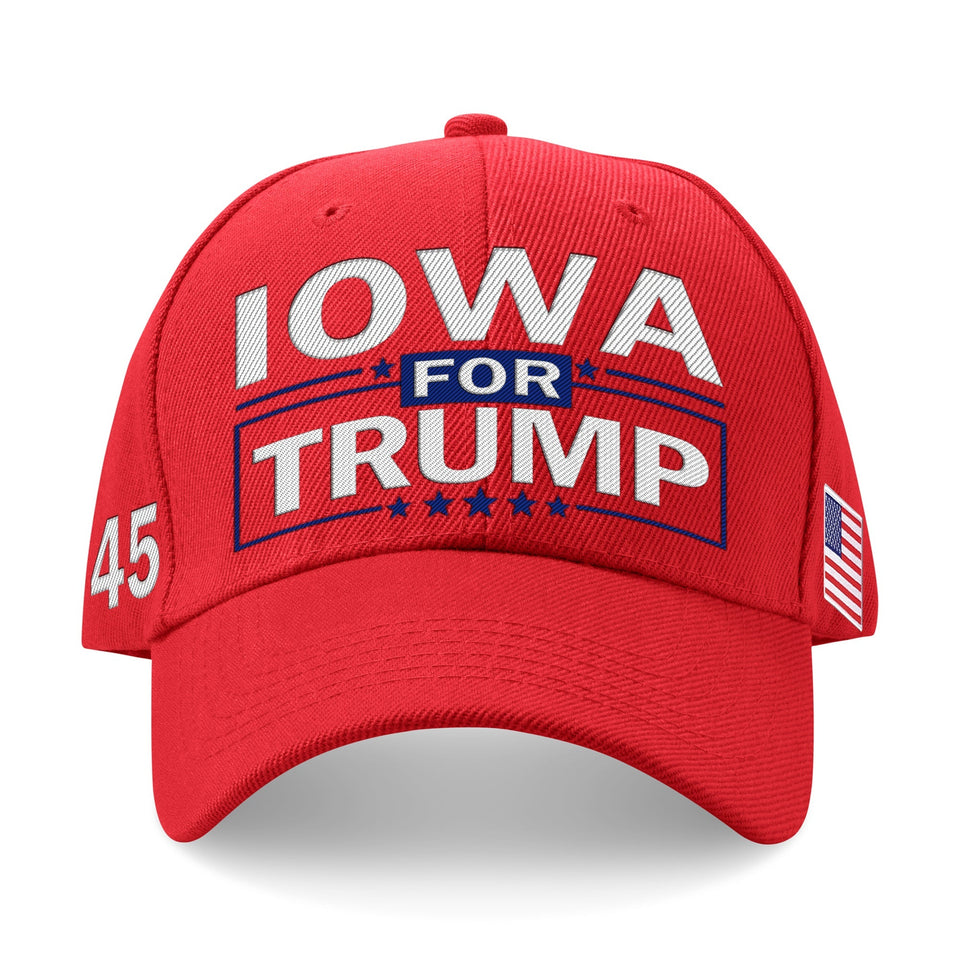 Iowa For Trump Flag and Hat Bundle - Includes 1 Iowa for Trump Hat and 3 unique Trump 2024 flags