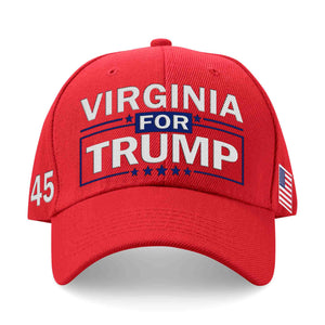 Virginia For Trump Flag and Hat Bundle - Includes 1 Virginia for Trump Hat and 3 unique Trump 2024 flags