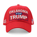 Oklahoma For Trump Flag and Hat Bundle - Includes 1 Oklahoma for Trump Hat and 3 unique Trump 2024 flags