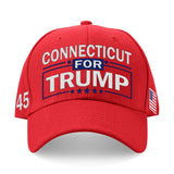 Connecticut For Trump Flag and Hat Bundle - Includes 1 Connecticut for Trump Hat and 3 unique Trump 2024 flags