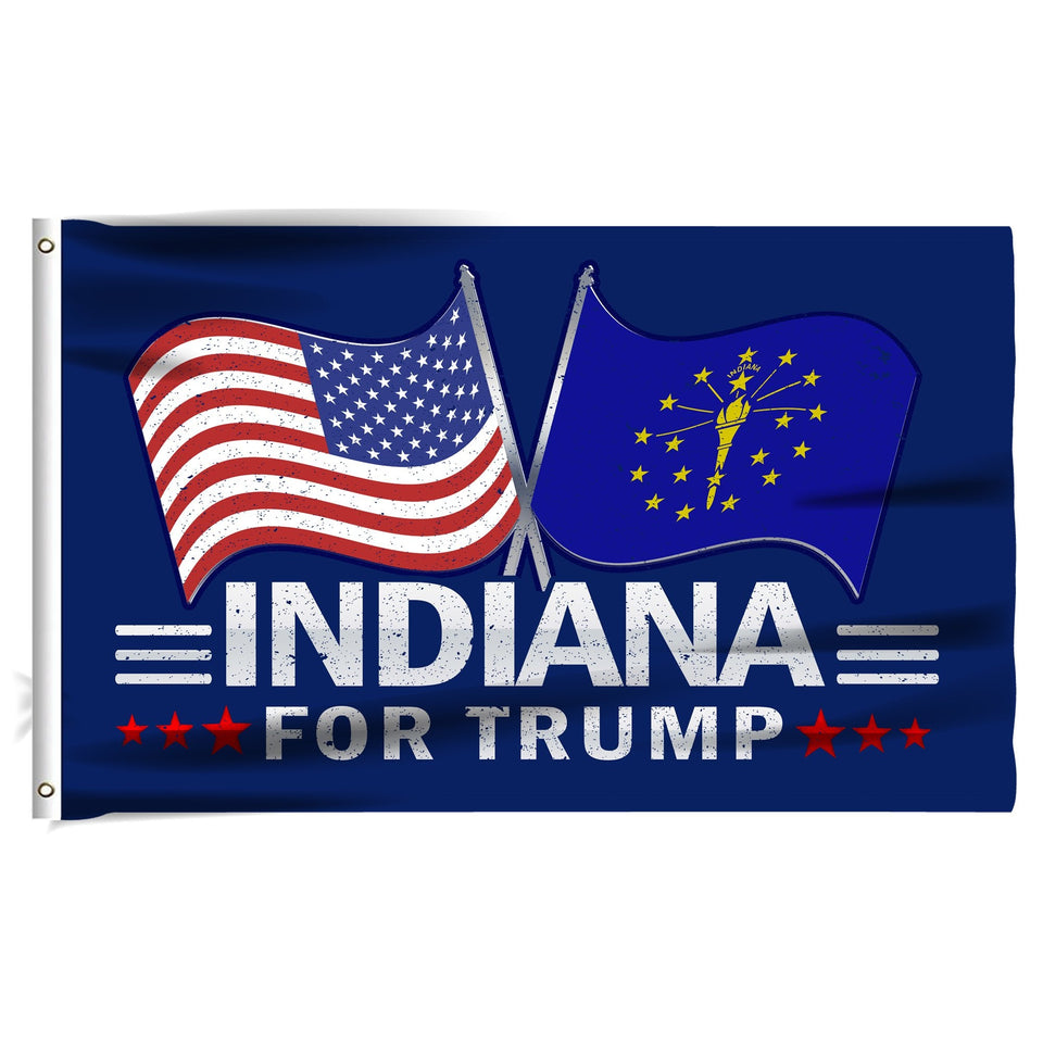 Trump 2024 Make Votes Count Again & Indiana For Trump 3 x 5 Flag Bundle