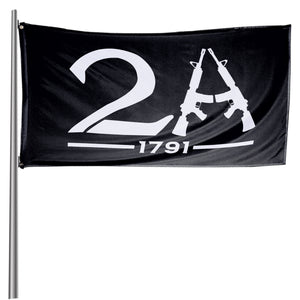 2A Black 2nd Amendment 3 x 5 Flag Full Size