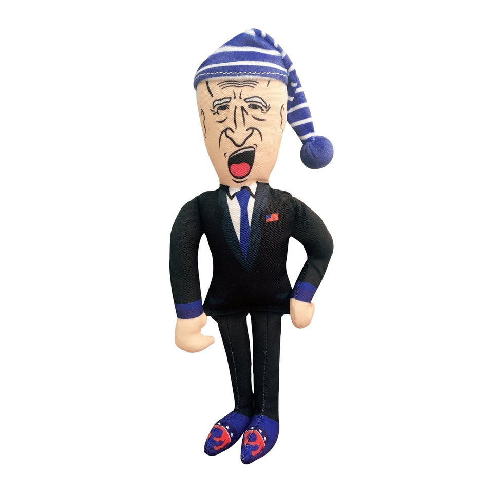 Sleepy Joe Biden Chew Toy Doll + Free Nebraska For Trump Dog Bandana