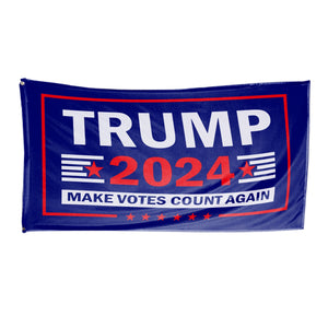 Trump 2024 Make Votes Count Again & Connecticut For Trump 3 x 5 Flag Bundle