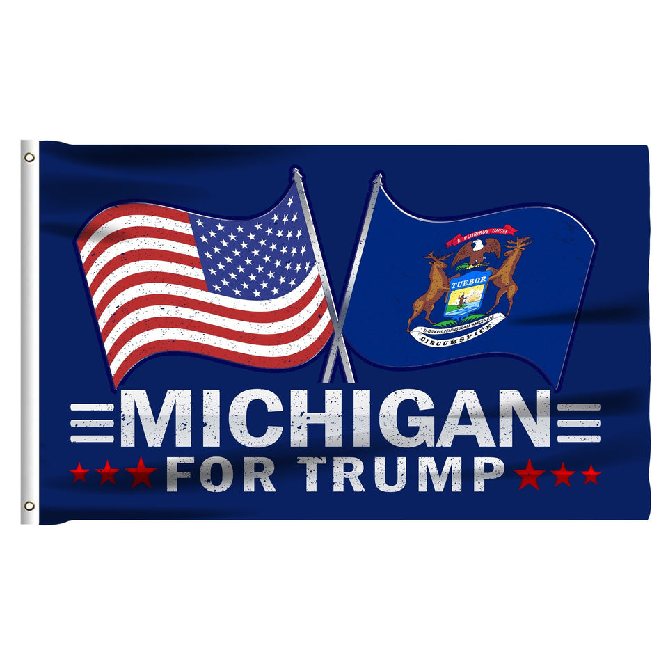 Trump 2024 Make Votes Count Again & Michigan For Trump 3 x 5 Flag Bundle
