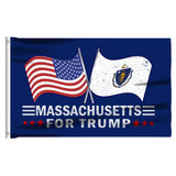 Trump 2024 Make Votes Count Again & Massachusetts For Trump 3 x 5 Flag Bundle