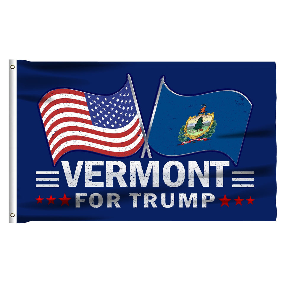 Trump 2024 Make Votes Count Again & Vermont For Trump 3 x 5 Flag Bundle