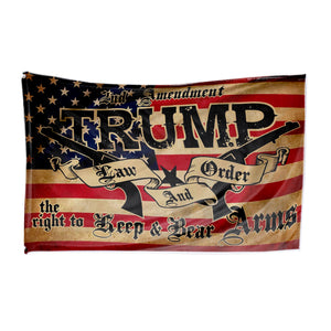 Trump Law & Order Second Amendment 3 x 5 Flag