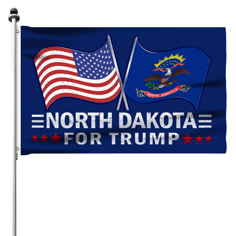 North Dakota For Trump 3 x 5 Flag - Limited Edition Dual Flags