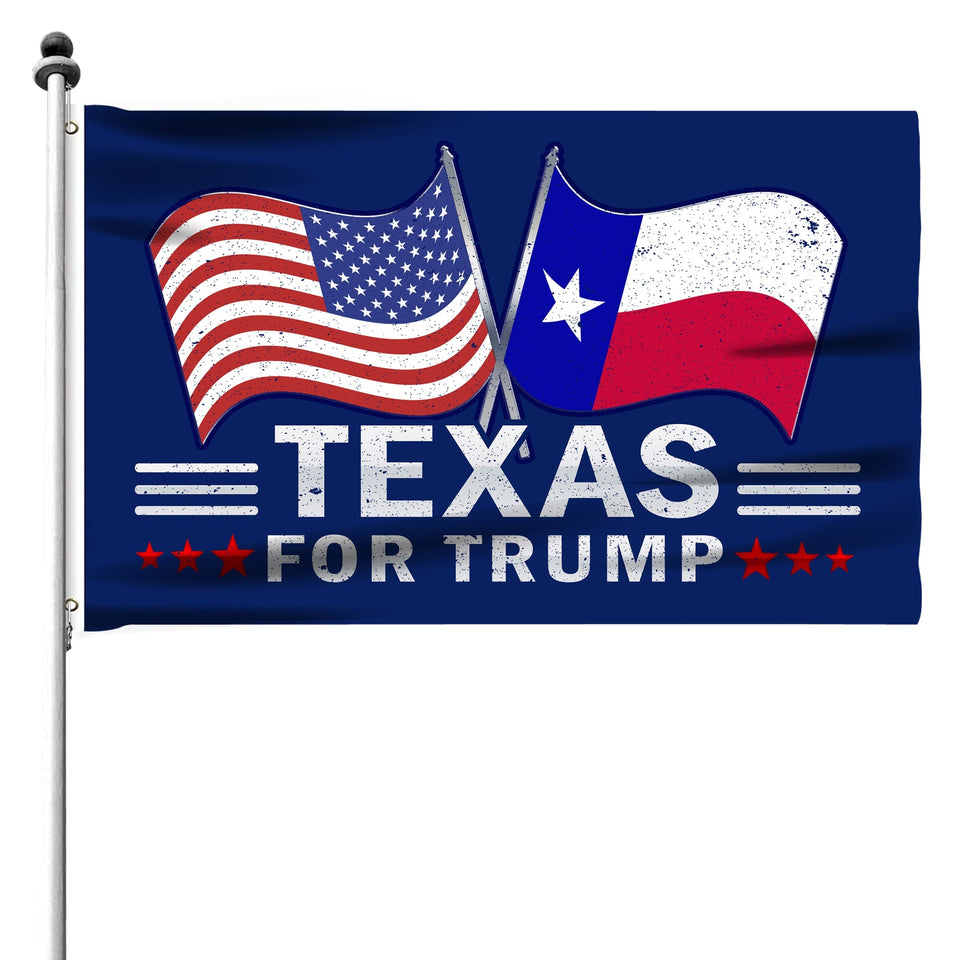 Texas For Trump Flag and Hat Bundle - Includes 1 Texas for Trump Hat and 3 unique Trump 2024 flags