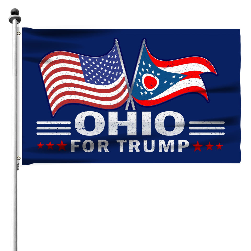 Ohio For Trump Flag and Hat Bundle - Includes 1 Ohio for Trump Hat and 3 unique Trump 2024 flags