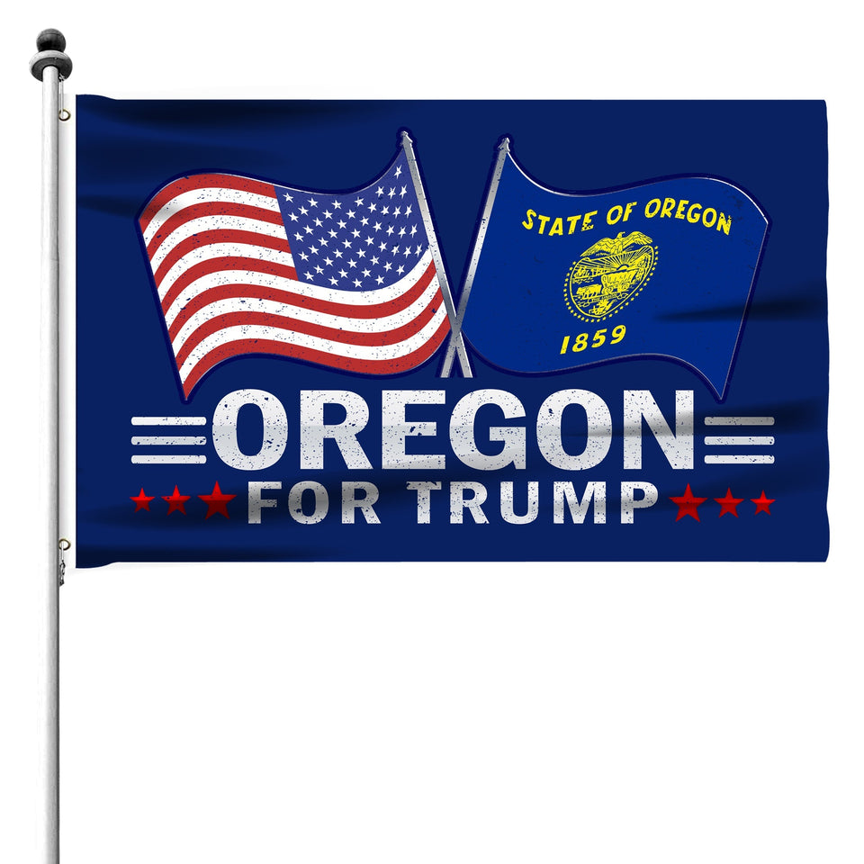 Oregon For Trump Flag and Hat Bundle - Includes 1 Oregon for Trump Hat and 3 unique Trump 2024 flags